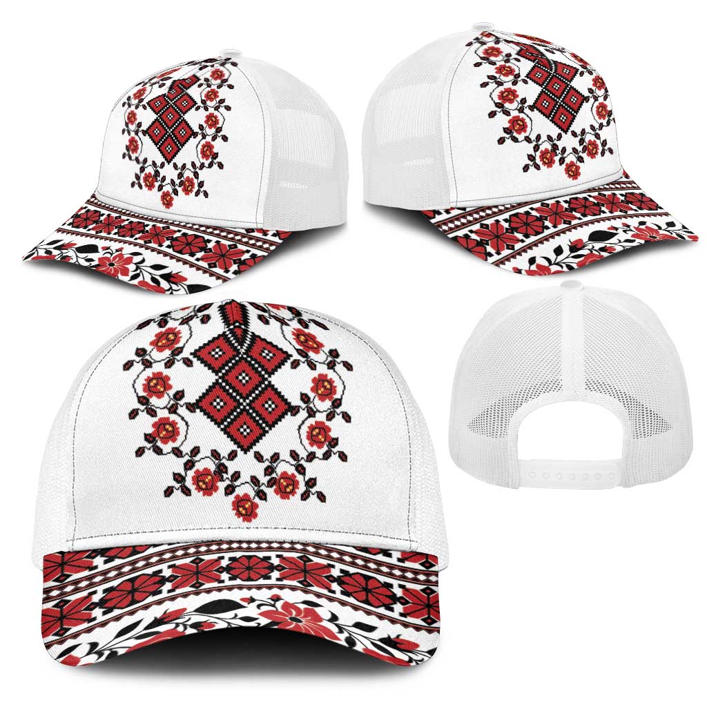 Ukraine Mesh Trucker Cap Ukrainian Traditional Folk Patterns - Wonder Print Shop