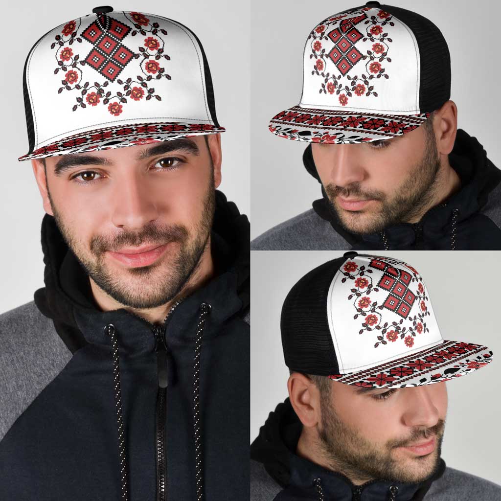 Ukraine Mesh Trucker Cap Ukrainian Traditional Folk Patterns - Wonder Print Shop