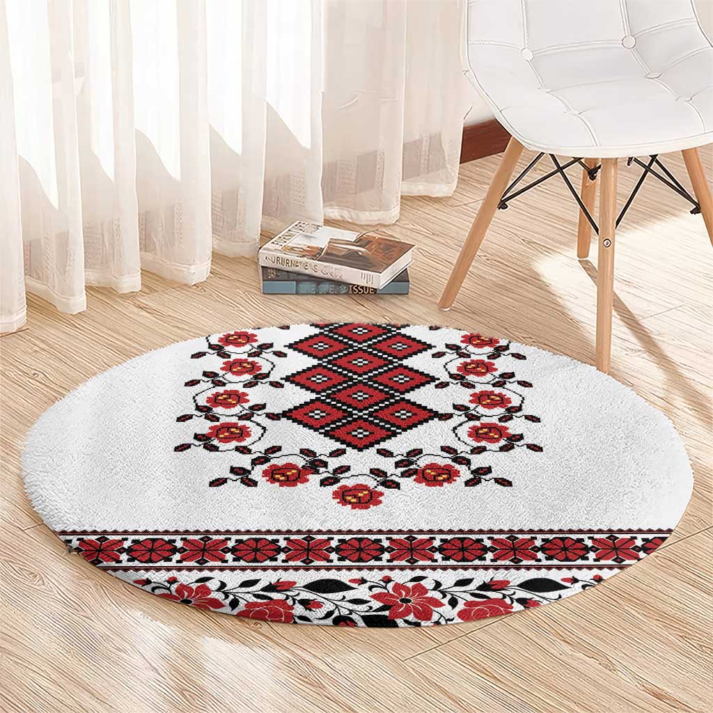 Ukraine Round Carpet Ukrainian Traditional Folk Patterns