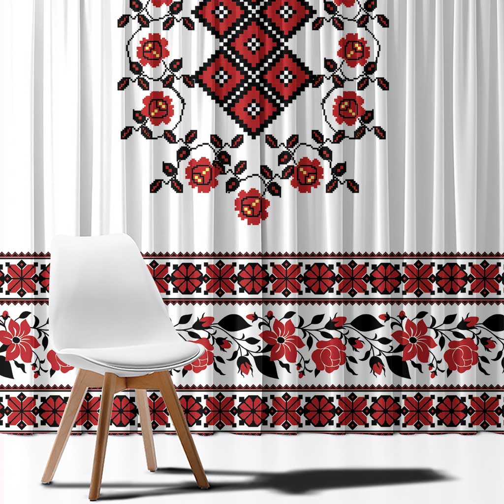 Ukraine Window Curtain Ukrainian Traditional Folk Patterns