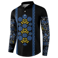 Ukraine Folk Patterns Button Sweatshirt Sporty Style