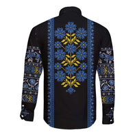 Ukraine Folk Patterns Long Sleeve Button Shirt Sporty Style