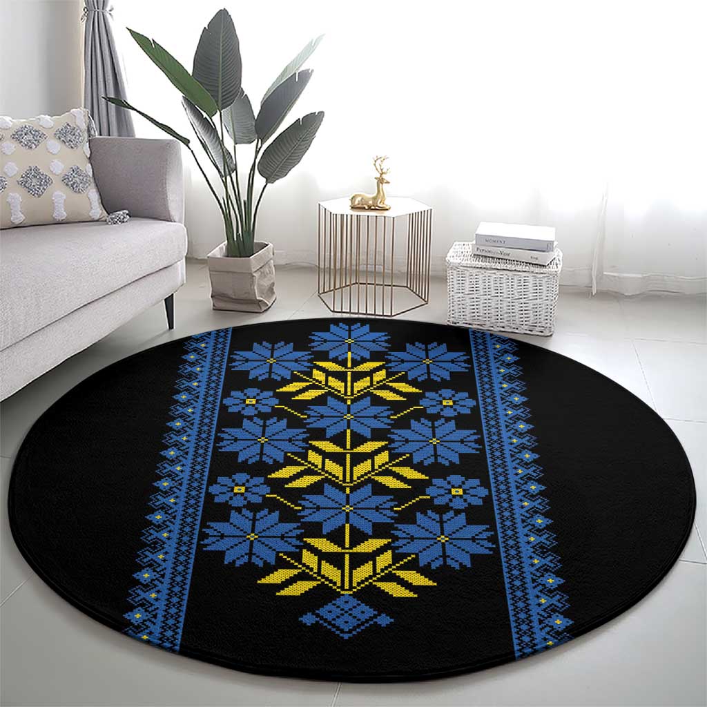 Ukraine Folk Patterns Round Carpet Sporty Style