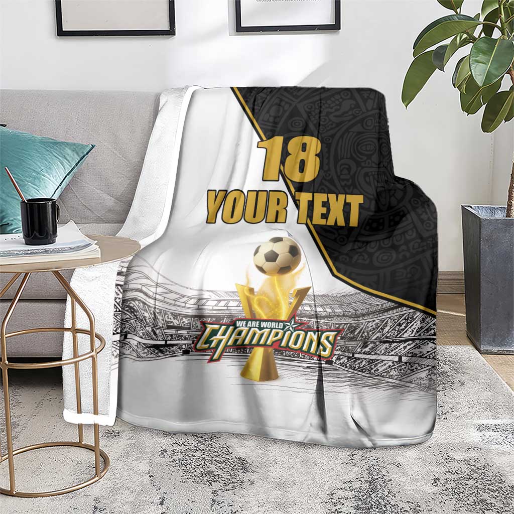 Custom Mexico Football Champion Blanket Aztec Pattern - Wonder Print Shop