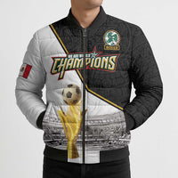 Custom Mexico Football Champion Bomber Puffer Jacket Aztec Pattern - Wonder Print Shop