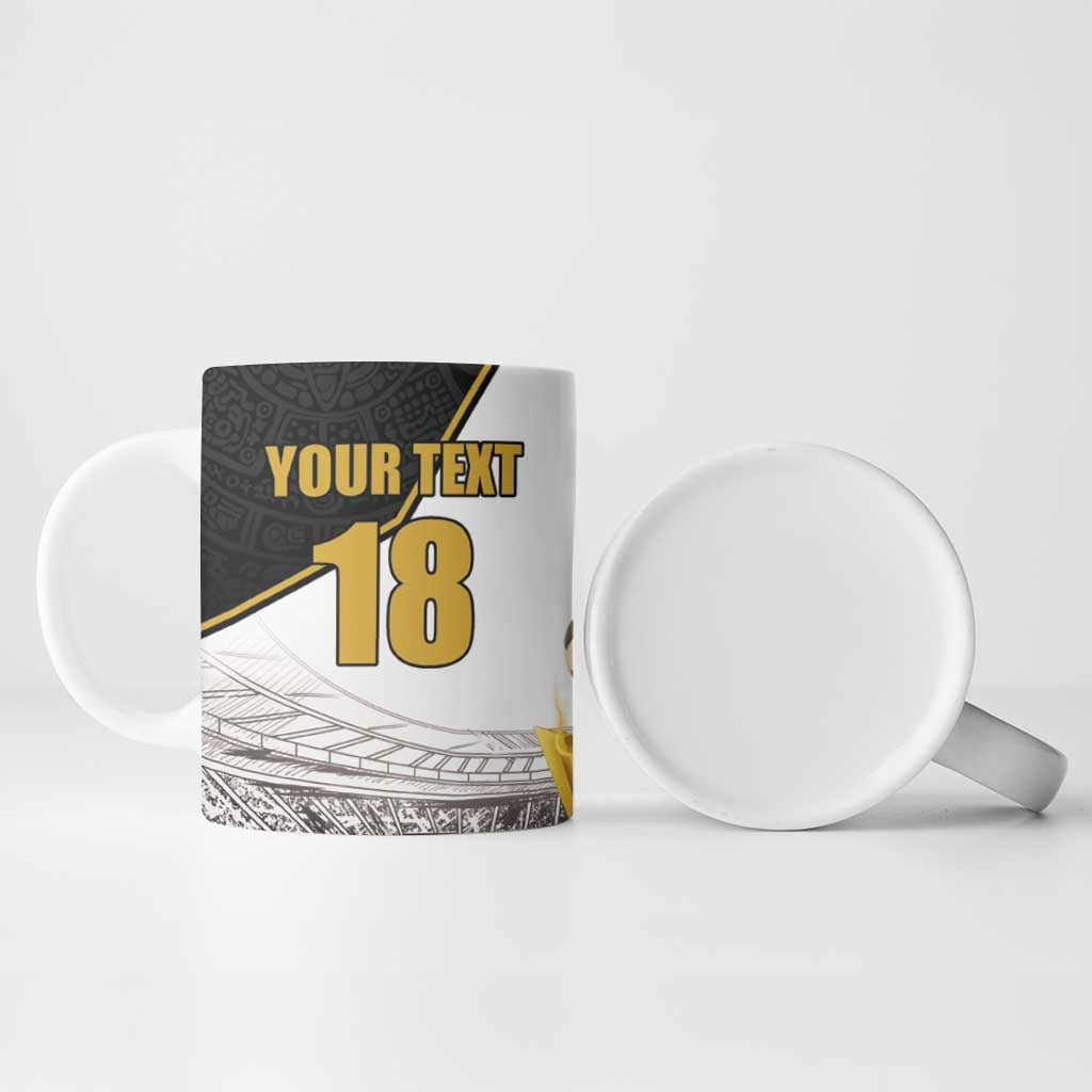 Custom Mexico Football Champion Ceramic Mug Aztec Pattern - Wonder Print Shop