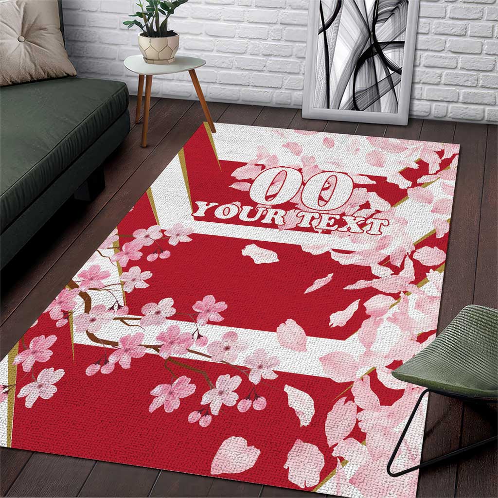 Custom Japan Rugby Area Rug Brave Cherry Blossoms Flying Petals - Wonder Print Shop