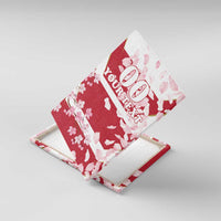 Red cherry blossom canvas wall art in a diagonal view, pink petals with “YOUR TEXT”