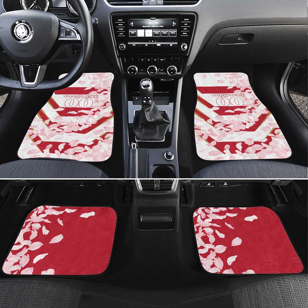 Custom Japan Rugby Car Mats Brave Cherry Blossoms Flying Petals - Wonder Print Shop