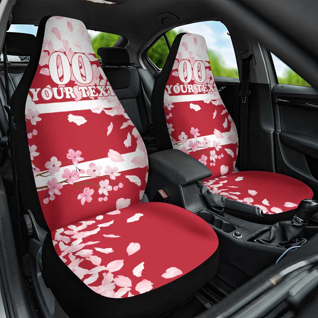 Custom Japan Rugby Car Seat Cover Brave Cherry Blossoms Flying Petals - Wonder Print Shop