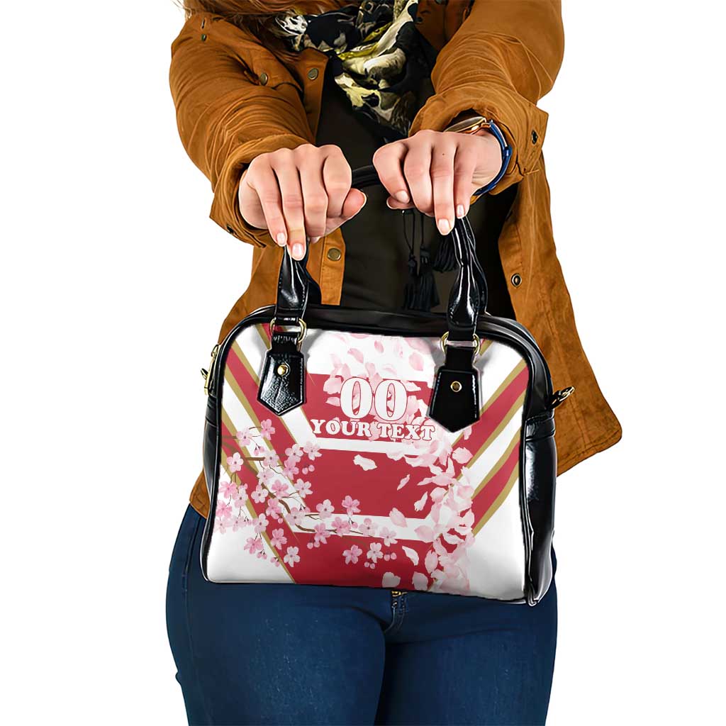 Custom Japan Rugby Shoulder Handbag Brave Cherry Blossoms Flying Petals