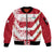 Custom Japan Rugby Sleeve Zip Bomber Jacket Brave Cherry Blossoms Flying Petals