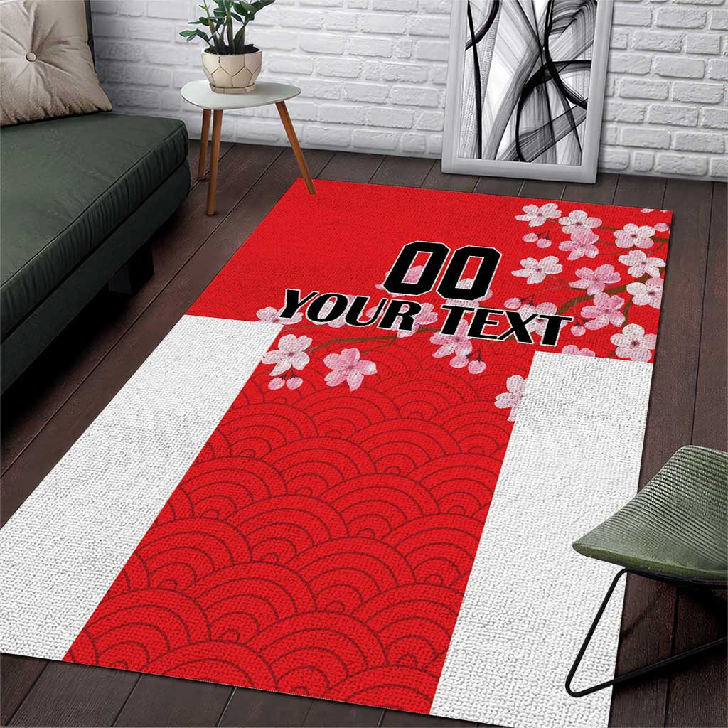 Custom Japan Rugby Area Rug Seamless Japanese Waves Pattern - Wonder Print Shop