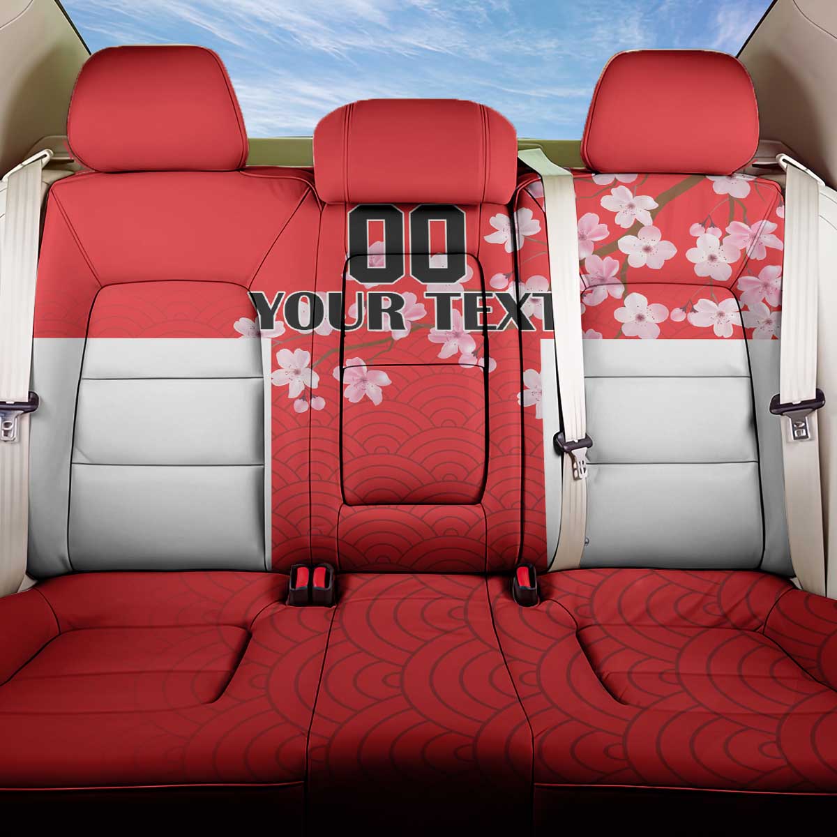 Custom Japan Rugby Back Car Seat Cover Seamless Japanese Waves Pattern - Wonder Print Shop