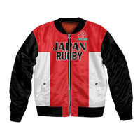 Red and black bomber jacket with white panel, front zip, ribbed cuffs, wave pattern