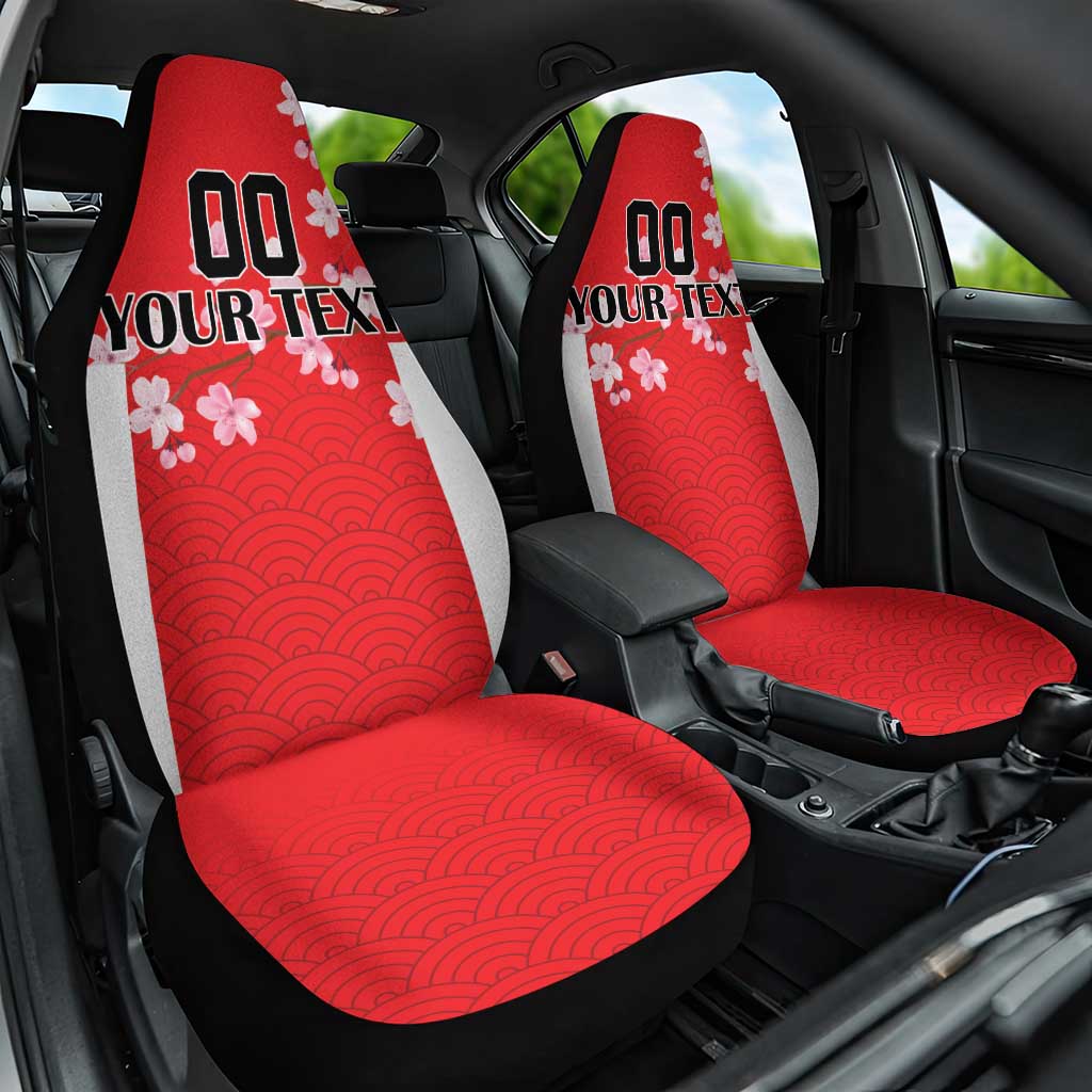 Custom Japan Rugby Car Seat Cover Seamless Japanese Waves Pattern - Wonder Print Shop