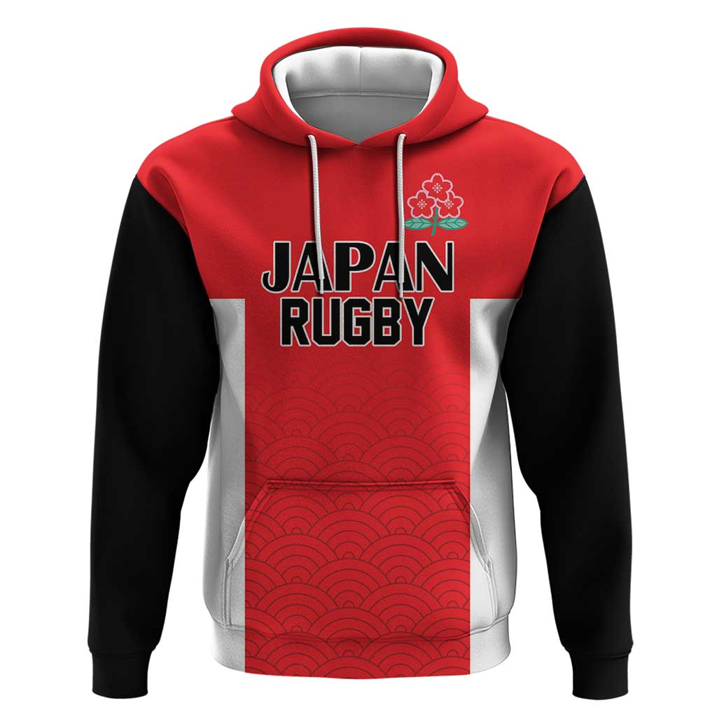 Custom Japan Rugby Hoodie Seamless Japanese Waves Pattern - Wonder Print Shop