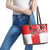 Custom Japan Rugby Leather Tote Bag Seamless Japanese Waves Pattern