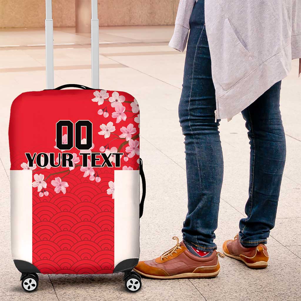 Custom Japan Rugby Luggage Cover Seamless Japanese Waves Pattern - Wonder Print Shop