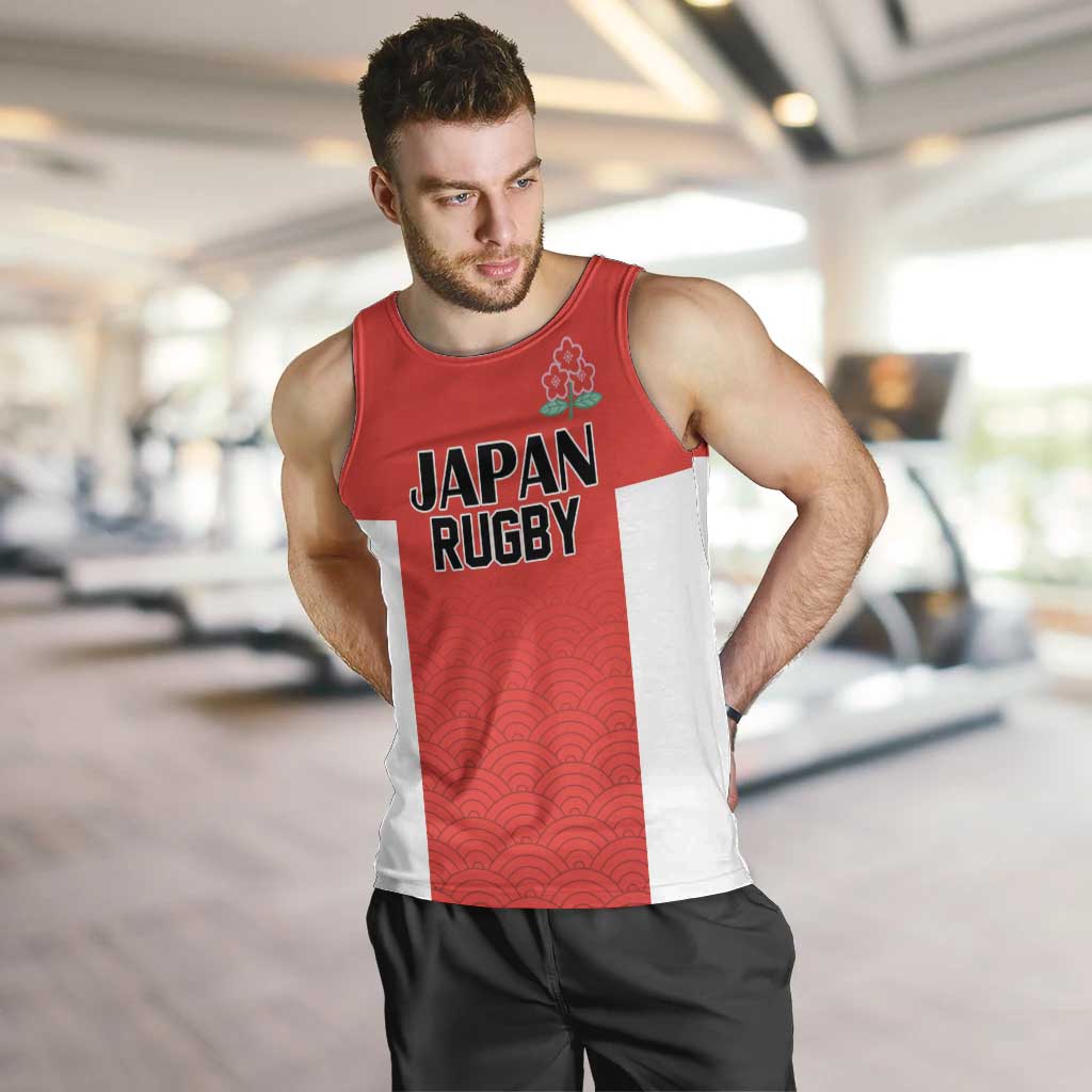 Custom Japan Rugby Men Tank Top Seamless Japanese Waves Pattern - Wonder Print Shop