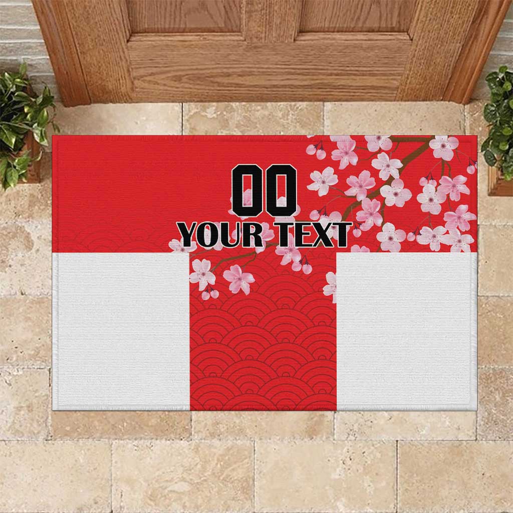 Custom Japan Rugby Rubber Doormat Seamless Japanese Waves Pattern - Wonder Print Shop