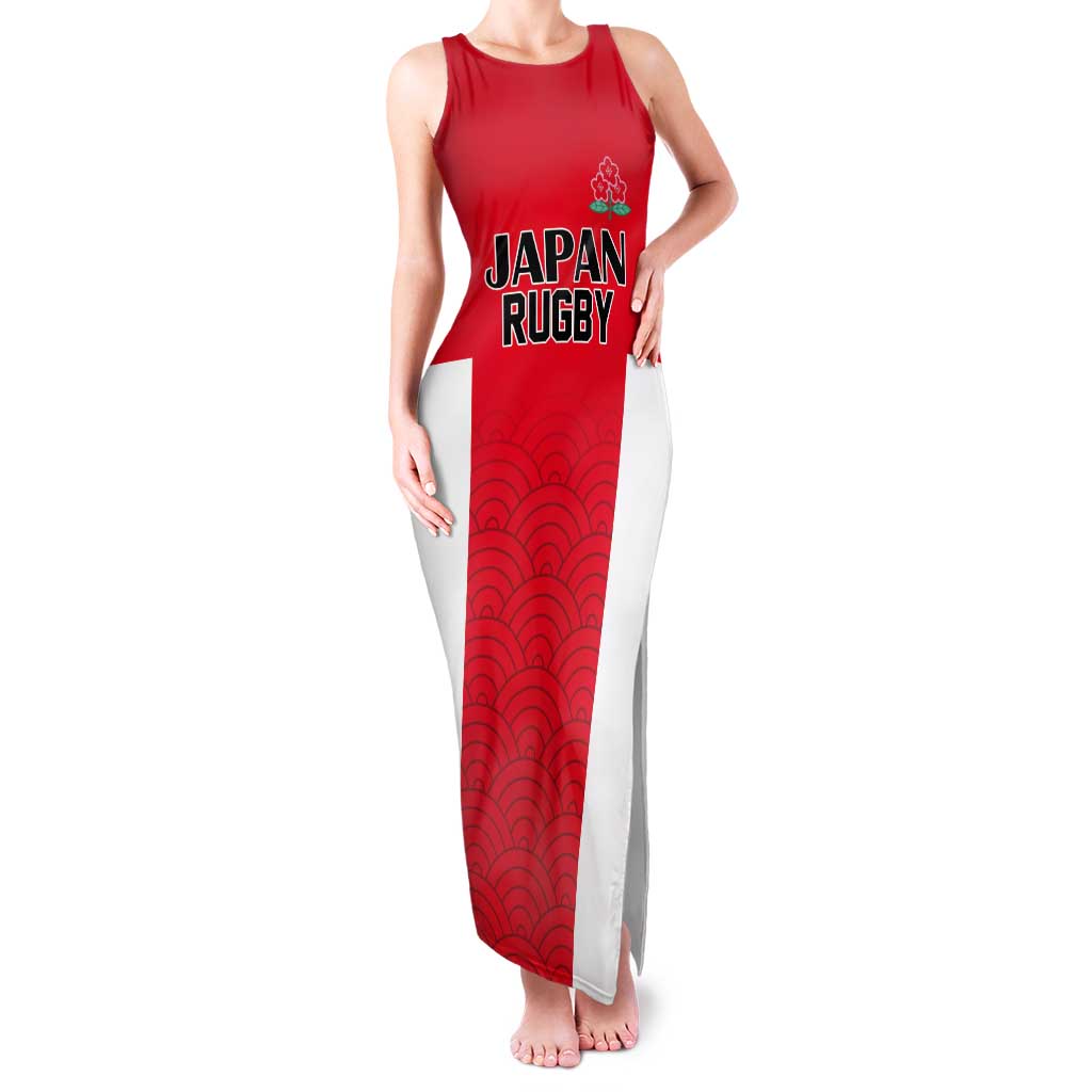 Custom Japan Rugby Tank Maxi Dress Seamless Japanese Waves Pattern - Wonder Print Shop