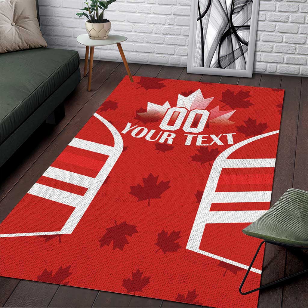 Custom Canada Rugby Area Rug Canada Flag Maple Leaf - Wonder Print Shop