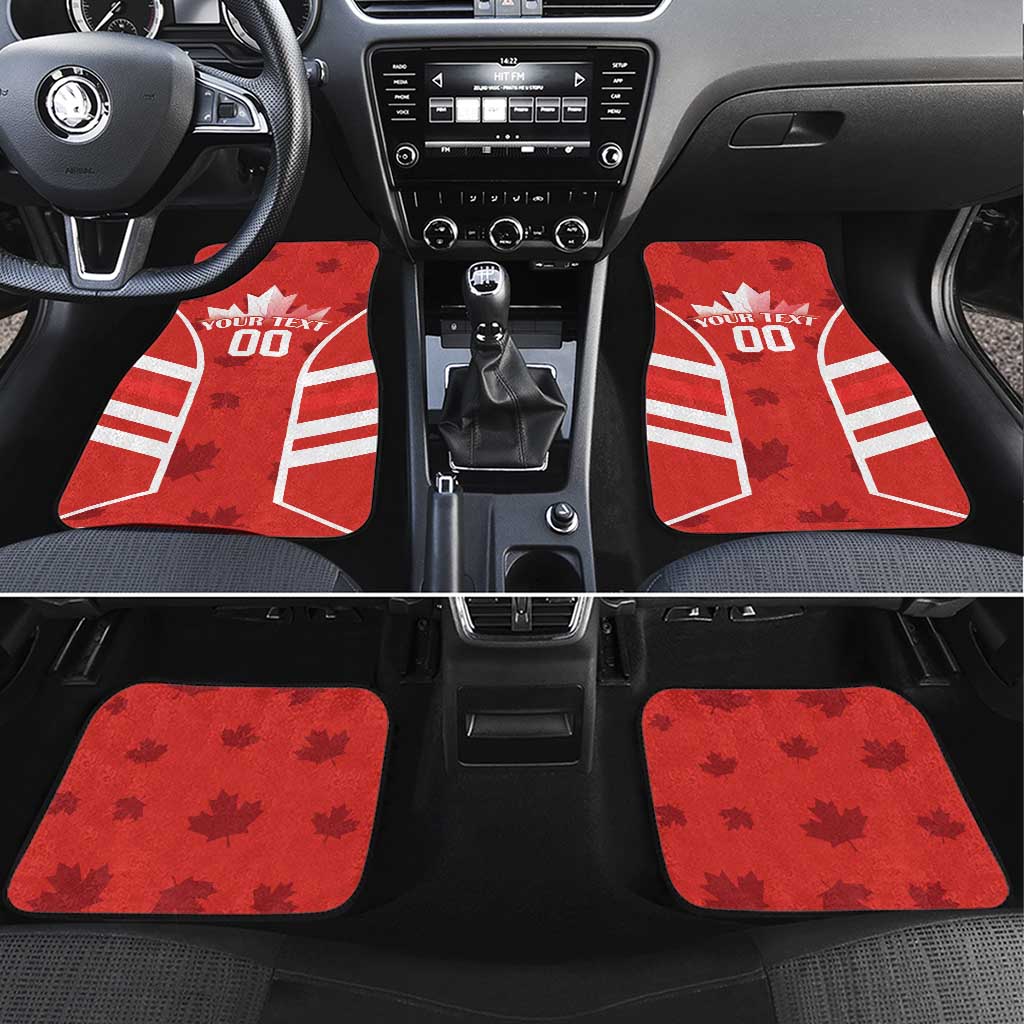 Custom Canada Rugby Car Mats Canada Flag Maple Leaf - Wonder Print Shop