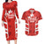 Custom Canada Rugby Couples Matching Long Sleeve Bodycon Dress and Hawaiian Shirt Canada Flag Maple Leaf - Wonder Print Shop