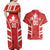 Custom Canada Rugby Couples Matching Off Shoulder Maxi Dress and Hawaiian Shirt Canada Flag Maple Leaf - Wonder Print Shop