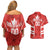 Custom Canada Rugby Couples Matching Off Shoulder Short Dress and Hawaiian Shirt Canada Flag Maple Leaf - Wonder Print Shop