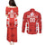 Custom Canada Rugby Couples Matching Puletasi and Long Sleeve Button Shirt Canada Flag Maple Leaf - Wonder Print Shop