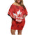 Custom Canada Rugby Family Matching Off Shoulder Short Dress and Hawaiian Shirt Canada Flag Maple Leaf - Wonder Print Shop