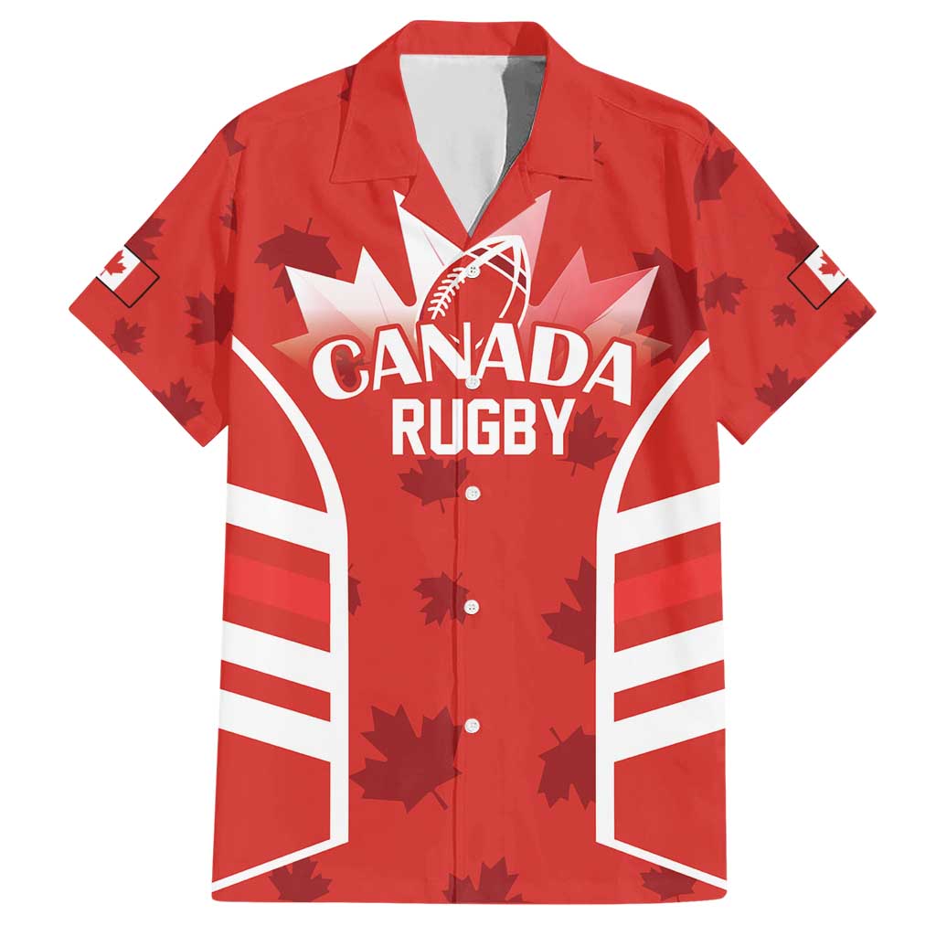 Custom Canada Rugby Hawaiian Shirt Canada Flag Maple Leaf - Wonder Print Shop