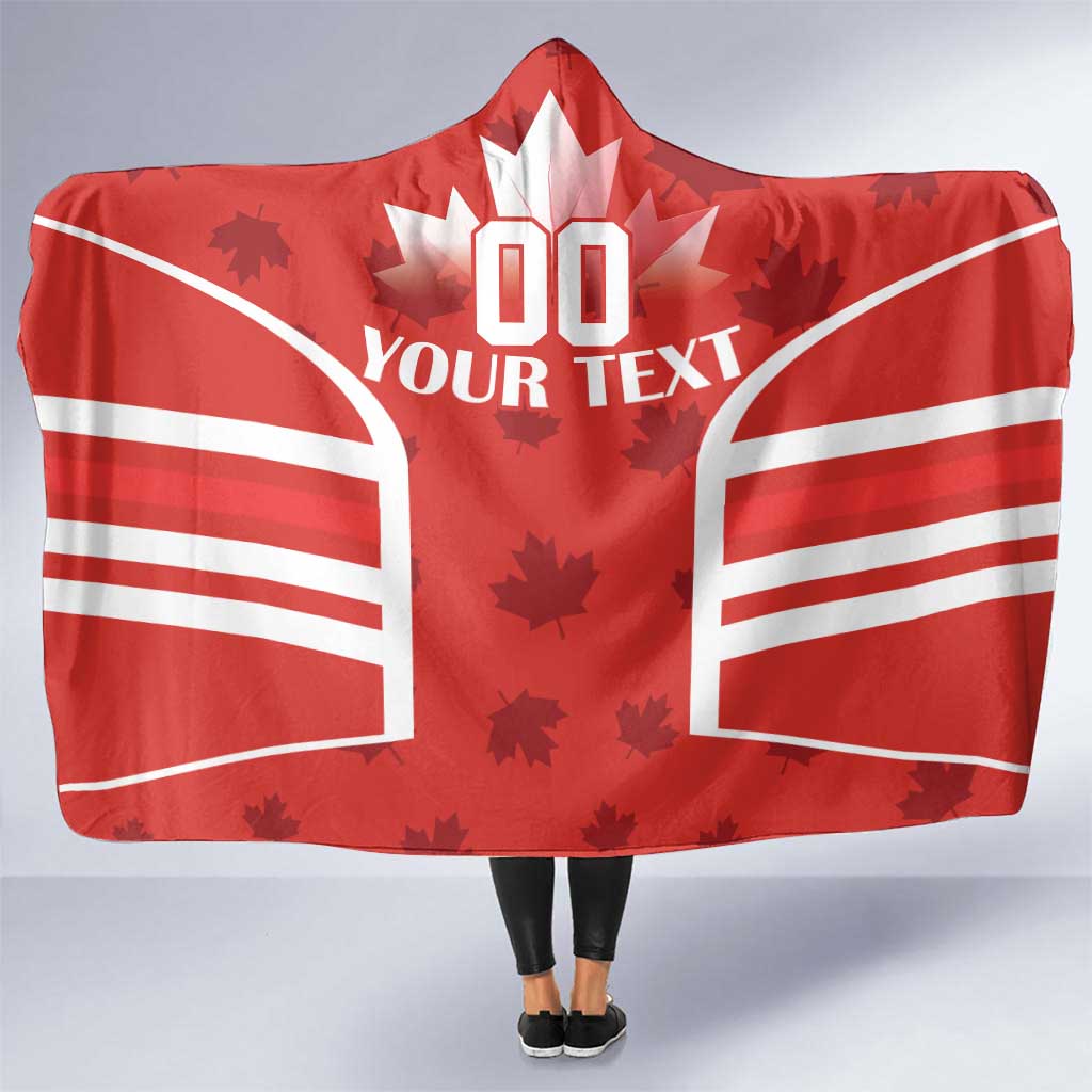 Custom Canada Rugby Hooded Blanket Canada Flag Maple Leaf