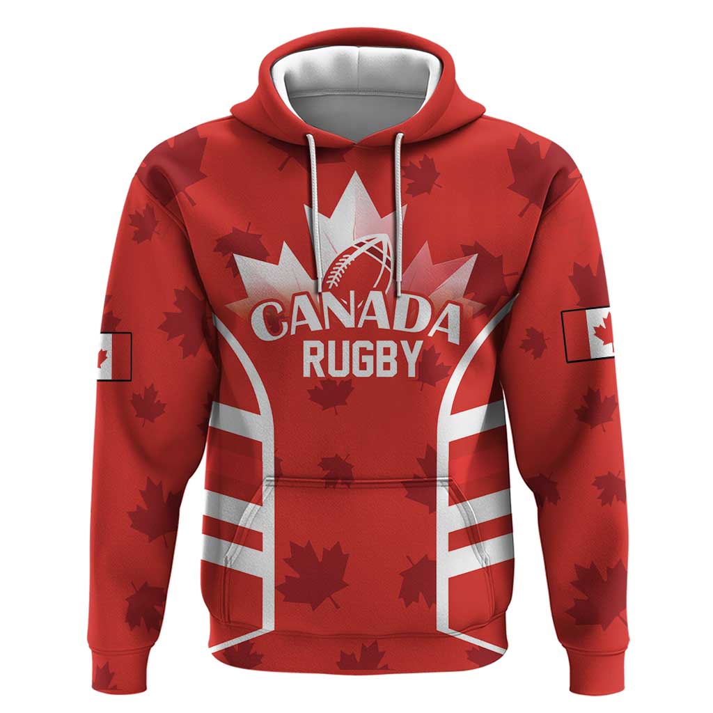 Custom Canada Rugby Hoodie Canada Flag Maple Leaf - Wonder Print Shop