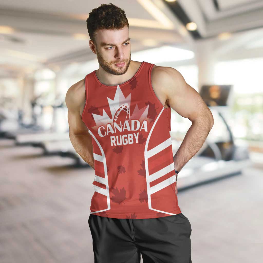 Custom Canada Rugby Men Tank Top Canada Flag Maple Leaf - Wonder Print Shop