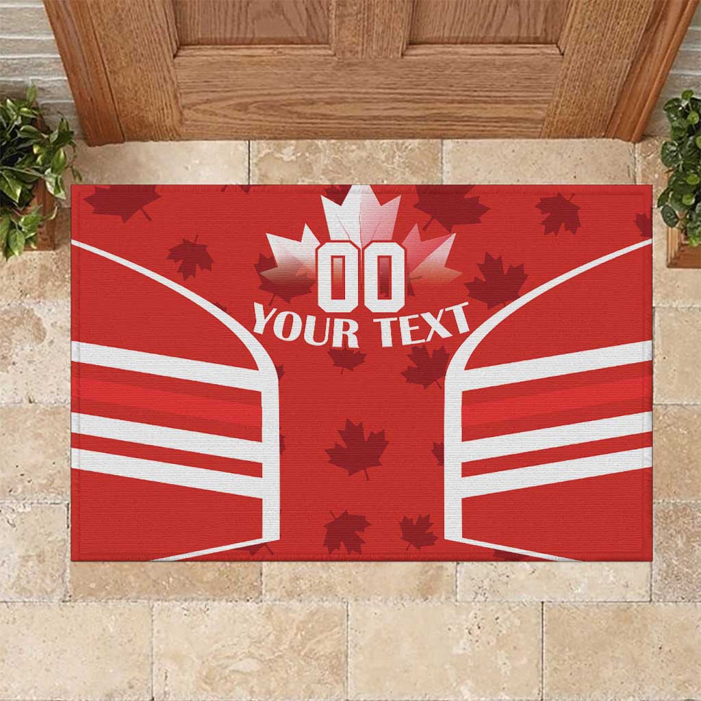 Custom Canada Rugby Rubber Doormat Canada Flag Maple Leaf