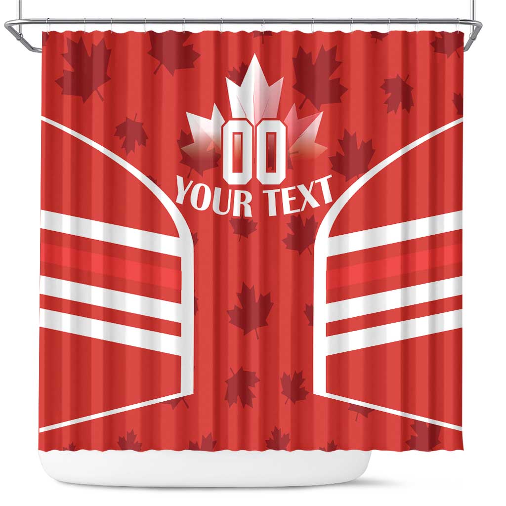 Custom Canada Rugby Shower Curtain Canada Flag Maple Leaf