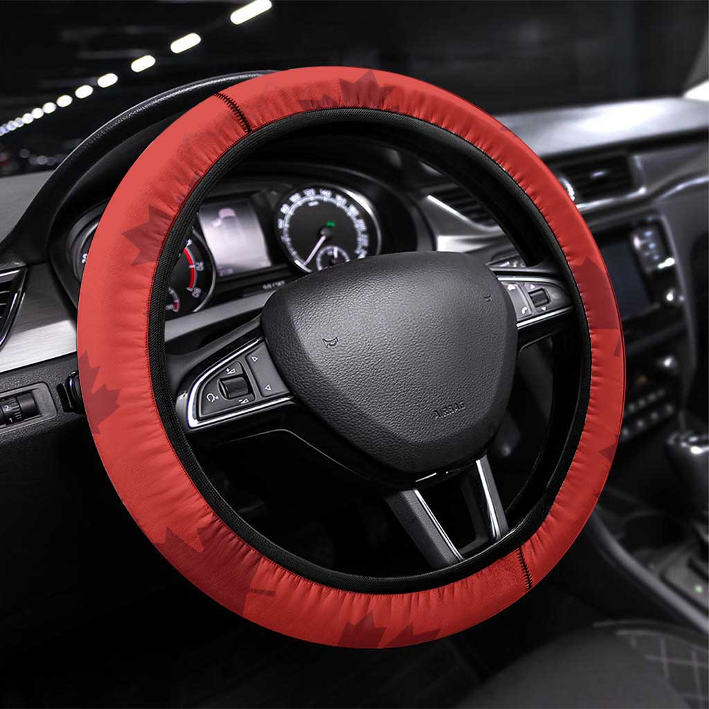 Canada Rugby Steering Wheel Cover Canada Flag Maple Leaf