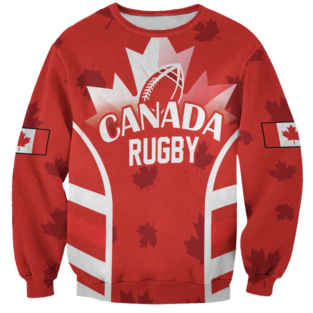 Custom Canada Rugby Sweatshirt Canada Flag Maple Leaf