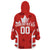 Custom Canada Rugby Wearable Blanket Hoodie Canada Flag Maple Leaf