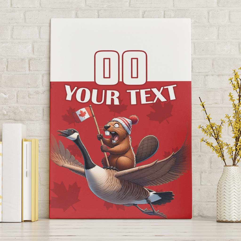 Custom Canada Rugby Canvas Wall Art Beaver Riding A Goose - Wonder Print Shop