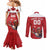 Custom Canada Rugby Couples Matching Mermaid Dress and Long Sleeve Button Shirt Beaver Riding A Goose