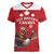 Custom Canada Rugby Women V-Neck T-Shirt Beaver Riding A Goose