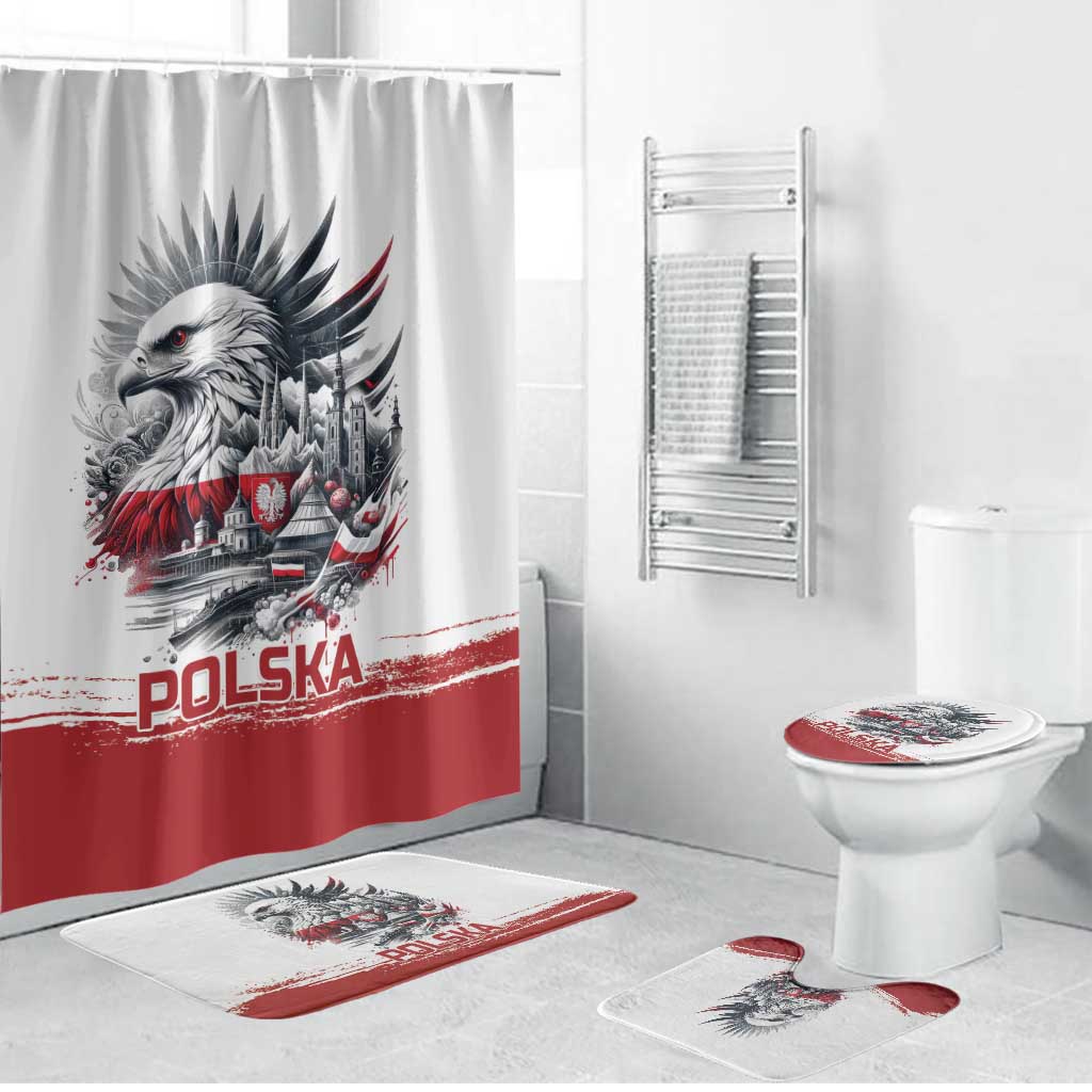 Poland Independence Day Bathroom Set Polska Eagle Proud To Be Polish - Wonder Print Shop