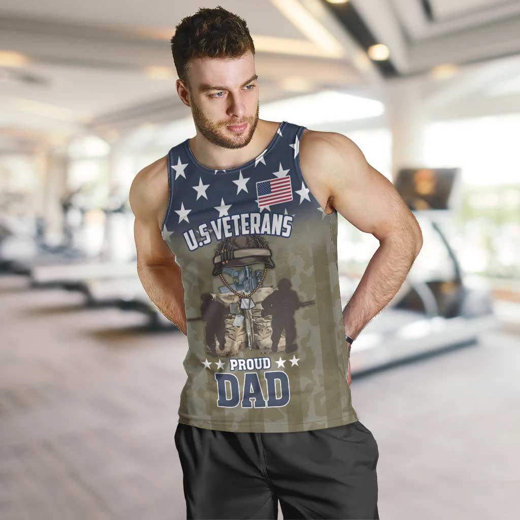 Personalized Veterans Day 2024 Men Tank Top U.S Veterans Proud Dad - Wonder Print Shop