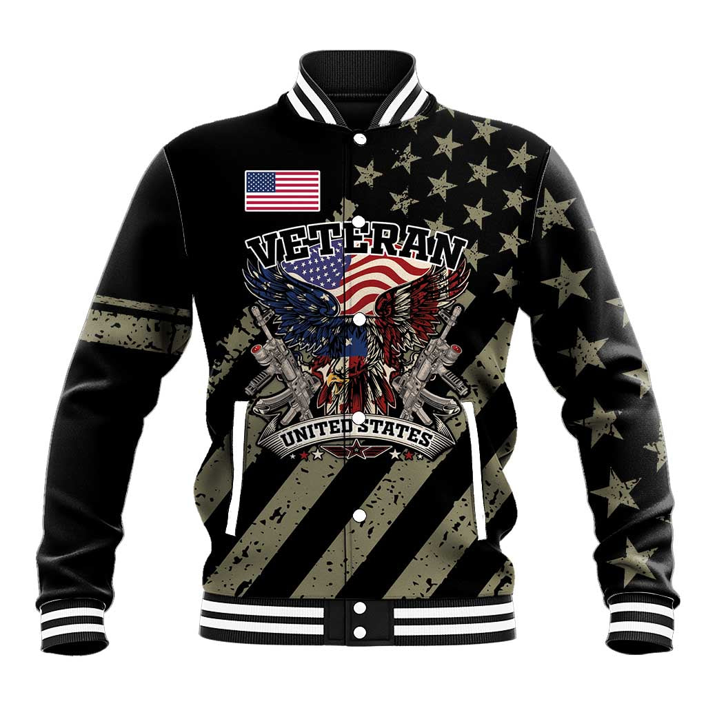 Custom Remembrance Day Baseball Jacket American Eagle With USA Flags - Wonder Print Shop