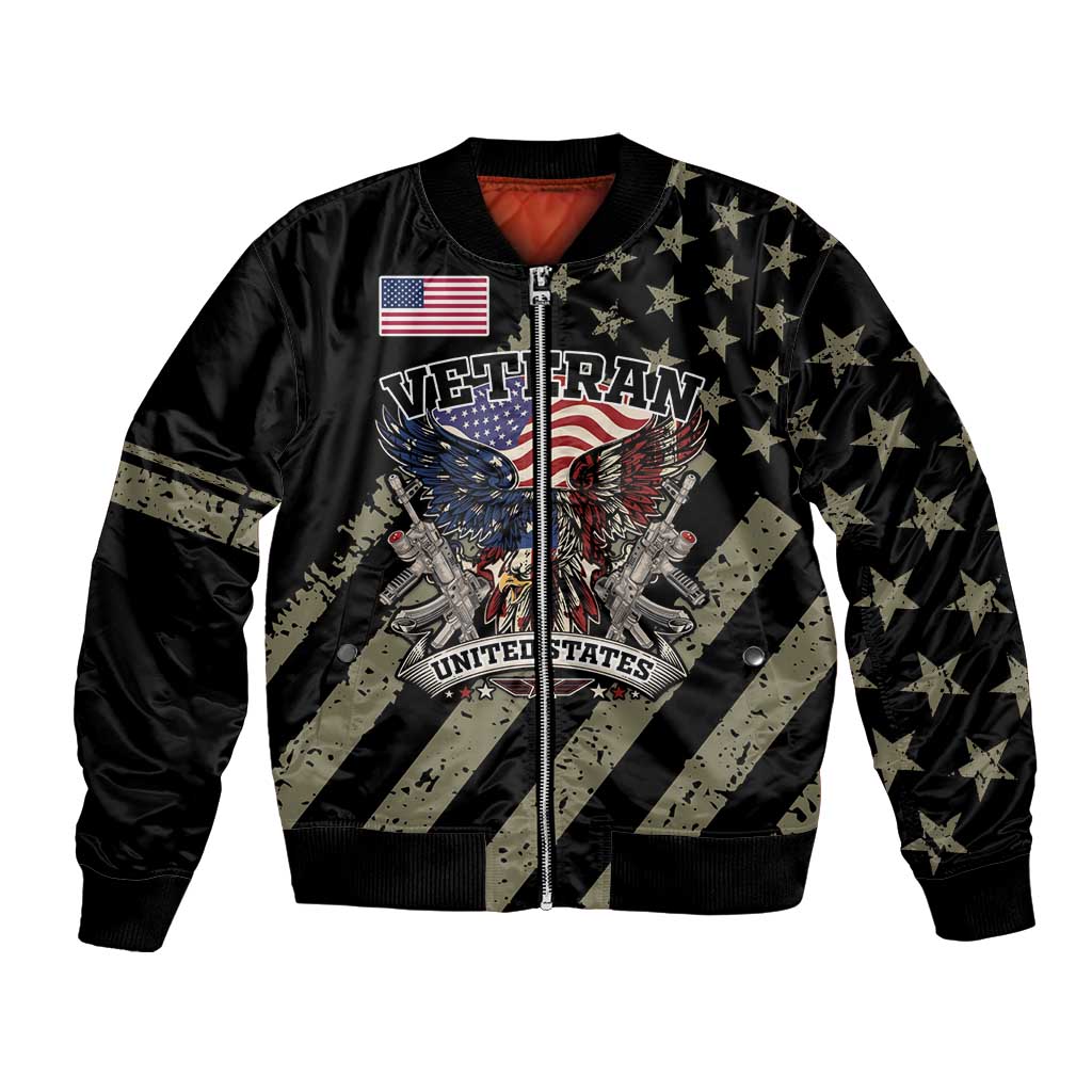 Custom Remembrance Day Bomber Jacket American Eagle With USA Flags - Wonder Print Shop