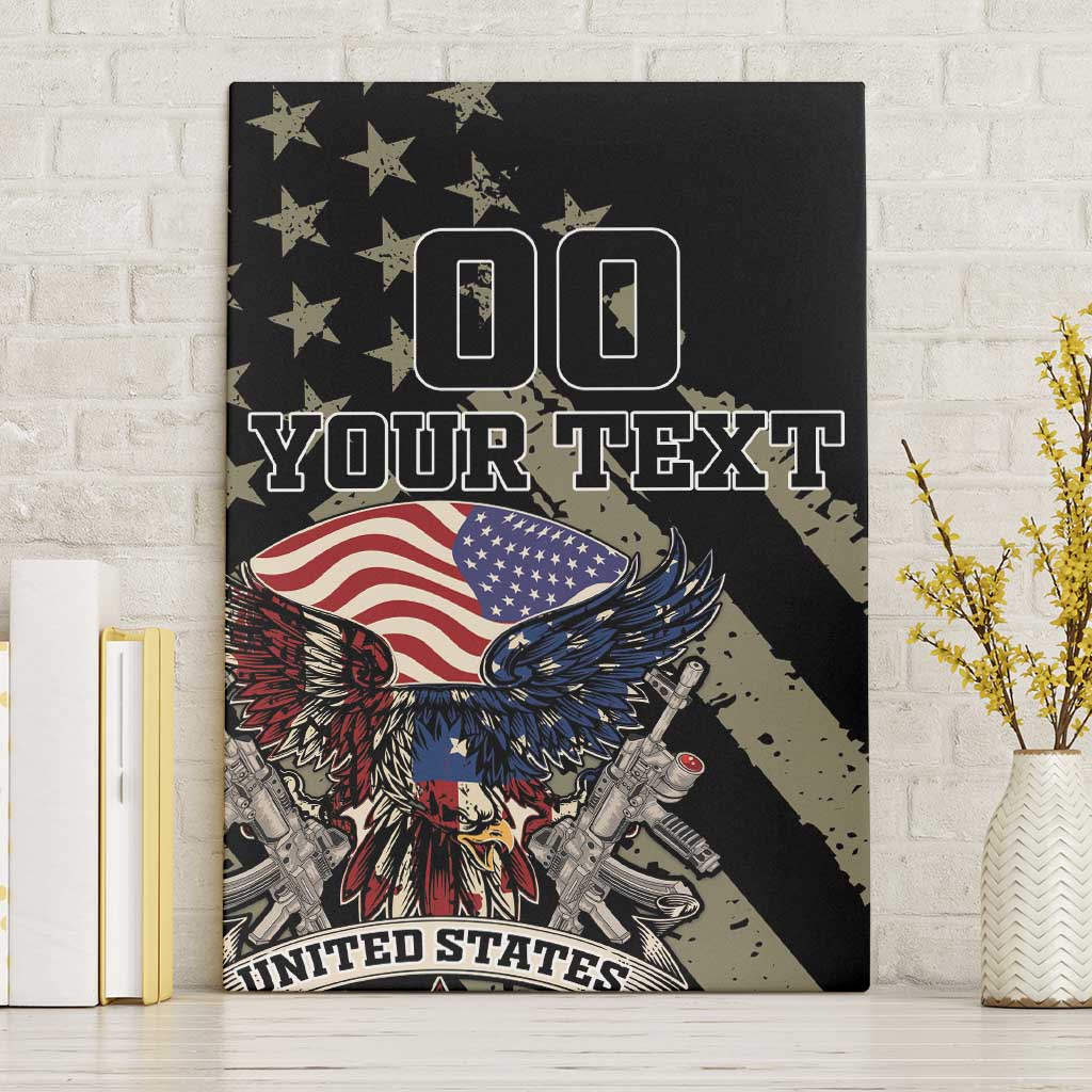 Custom Remembrance Day Canvas Wall Art American Eagle With USA Flags - Wonder Print Shop